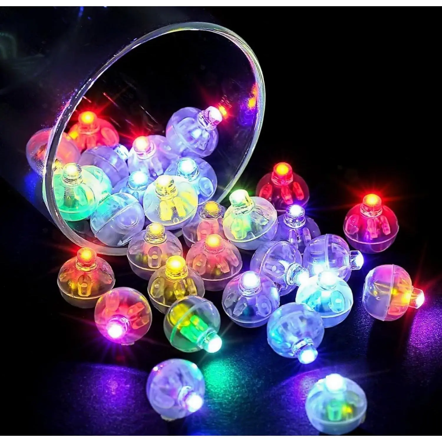 30PCS Mini Flash LED Lights, Light Up LED Balloon Lights for Party Decorations, Neon Lights for Paper Lanterns, Birthday Wedding Easter Halloween Christmas Holiday Decoration - Colorful