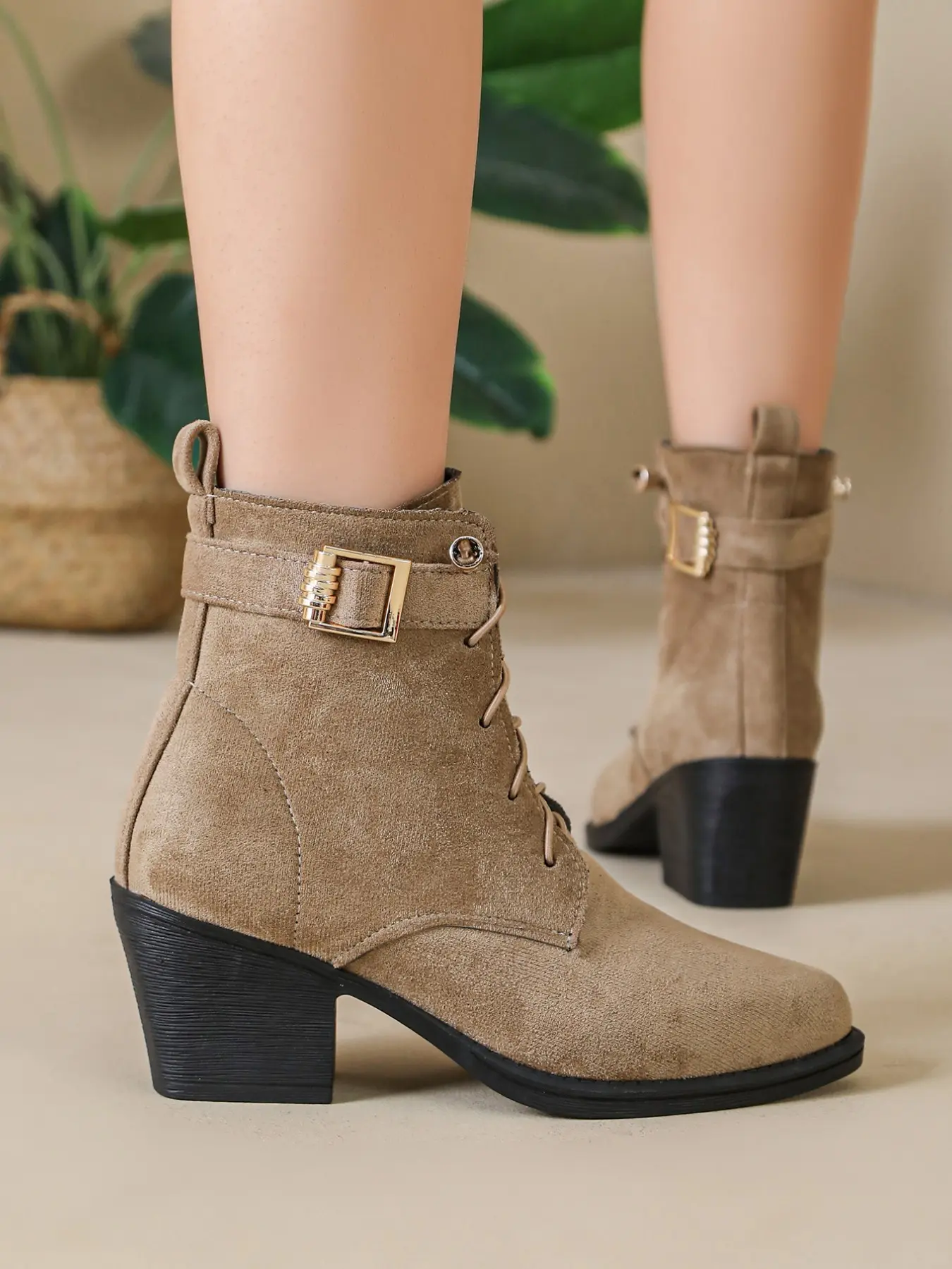 New Women's Fashion High Heel Pointed Toe Slip-On Boots, Size 36-43, Fall Winter Casual Office Shoes, Versatile and Stylish