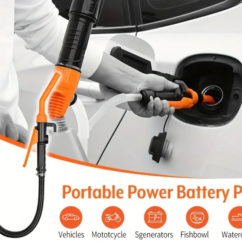 Portable Fuel Transfer Pump, Battery Powered Siphon Pump, Versatile Water and Oil Transfer, Universal Fit for All Vehicle Types