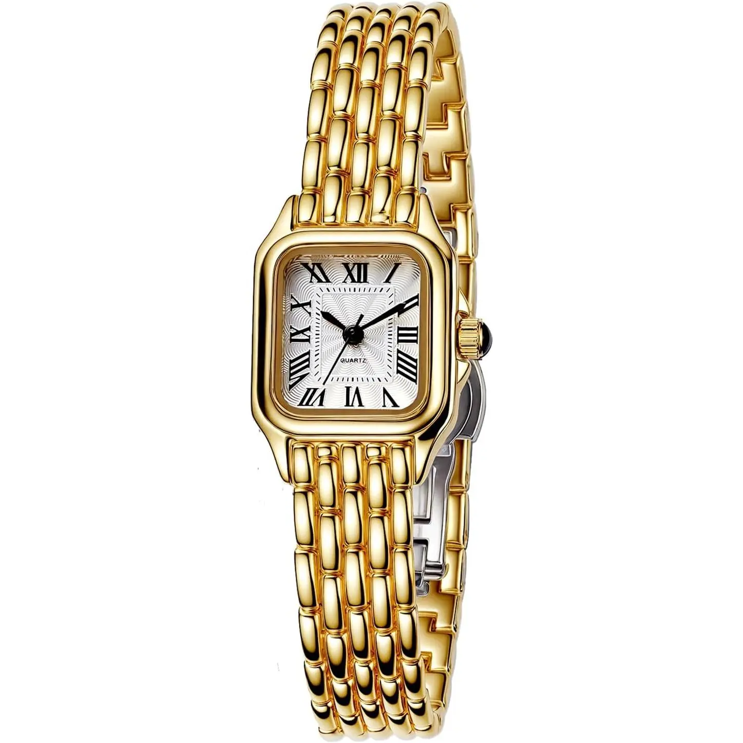 Women  Square Roman Stainless Steel Band Quartz Watch | Alloy case steady Timekeeping with  Ideal for work Casual gatherings and romantic outings