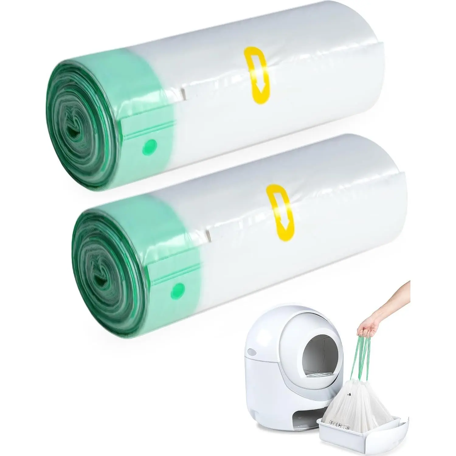 40 Count  Litter Box Liners for Automatic  Litter Box and Litter Box Robot 4/5, Heavy-Duty, Extra Thick