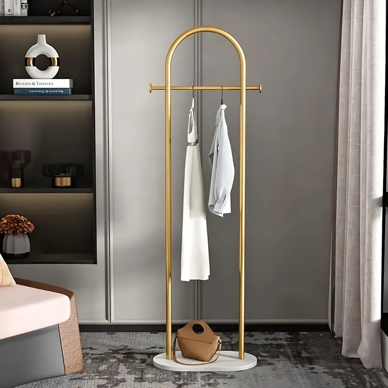 1pc Clothing Rack Marble Base Metal Modern Coat Rack Stand Clothes Rack Stand for Bedroom Standing Garment Rack Heavy Duty Coat Hanger Rack Stand for Bag, Hat, Scarf, Jacket
