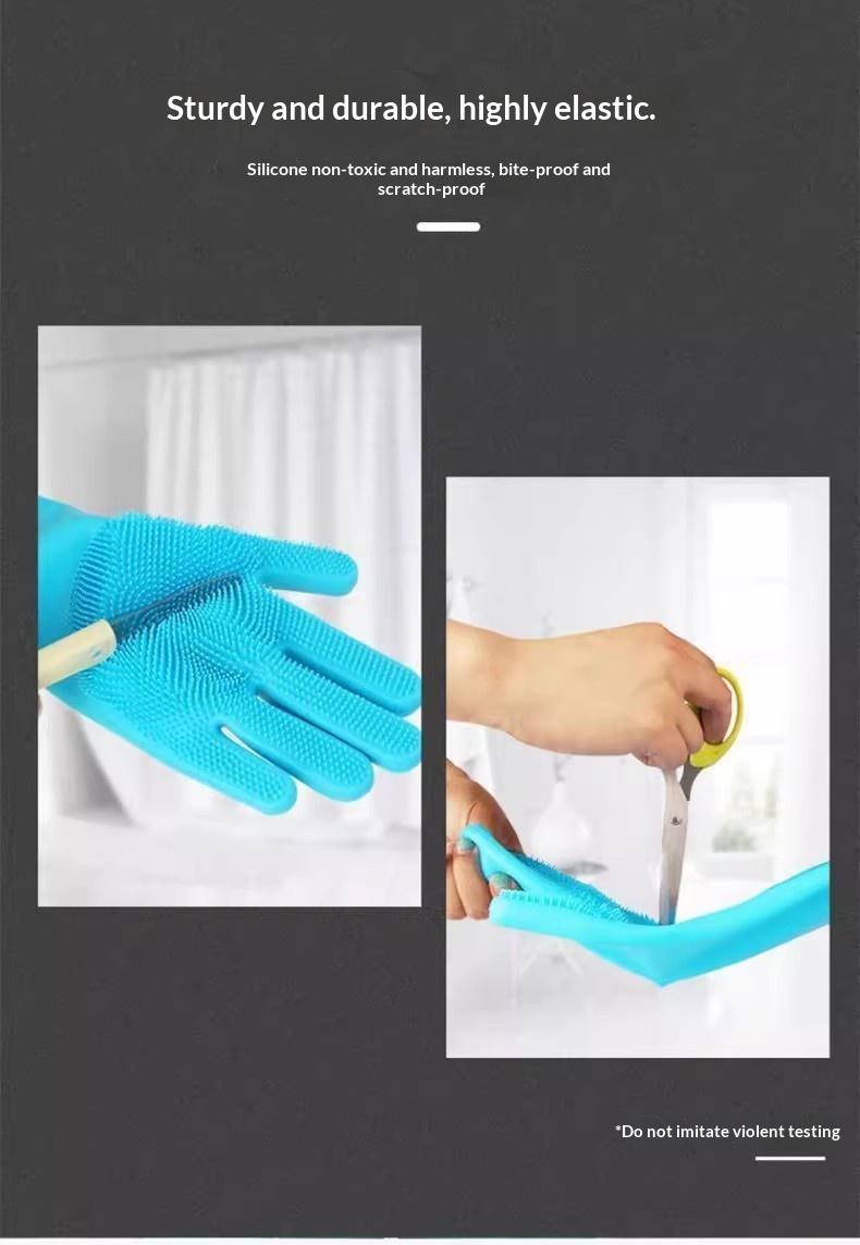 Pet silicone gloves for dogs and cats, anti-scratch and anti-bite pet bathing gloves, comfortable massage SPA gloves with brush