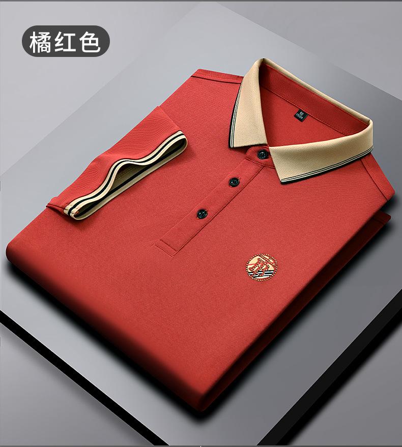 Men's Summer New In-Stock Solid Color Straight Fit Lapel Short Sleeve Business Fashion Daily Wear Polo Shirt
