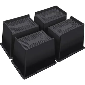 Bed Risers 6 Inch Heavy Duty, Oversized Couch Risers, Extra Wide Furniture Risers for Sofa Table Desk Headboard Chair Lifting, Rectangle Lifting Blocks Support 6000 lbs (4 Pack Black)