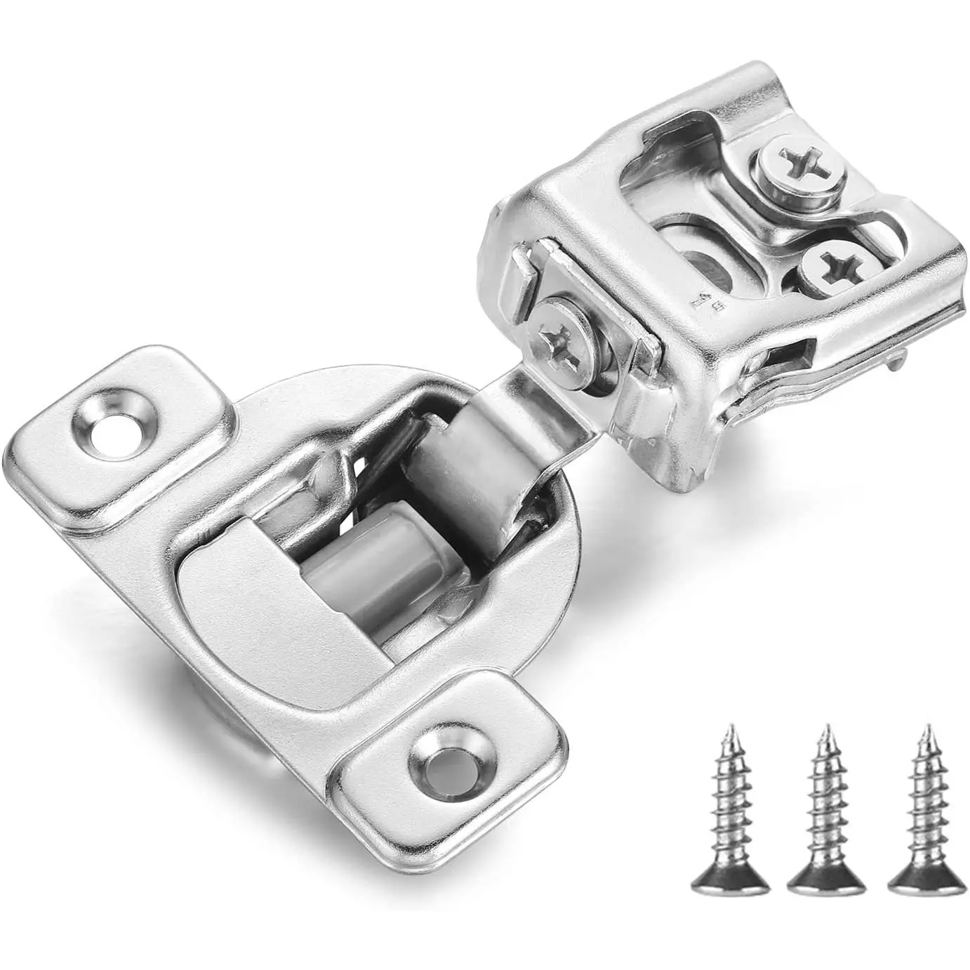 (4 Pack) 1 Inch Overlay Soft Close Cabinet Hinges, Kitchen Concealed Hinges for  Frame Door, European Hinges with Brushed Nickel