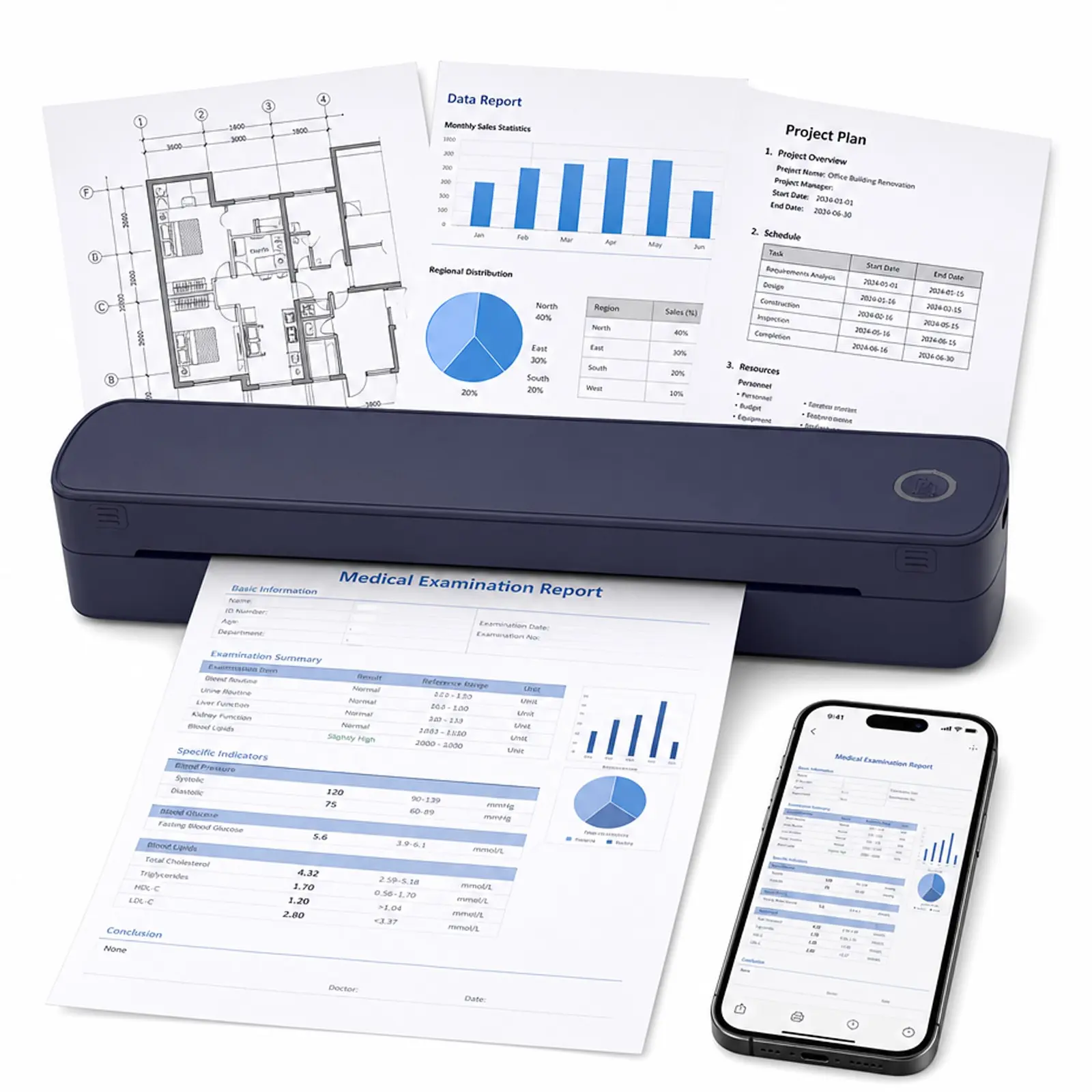A4 Tattoo Printer Thermal, Portable Mini Design, Office-Grade Performance, Wireless Bluetooth-compatible Connectivity, Ideal for Professionals, Inkless Thermal Printer