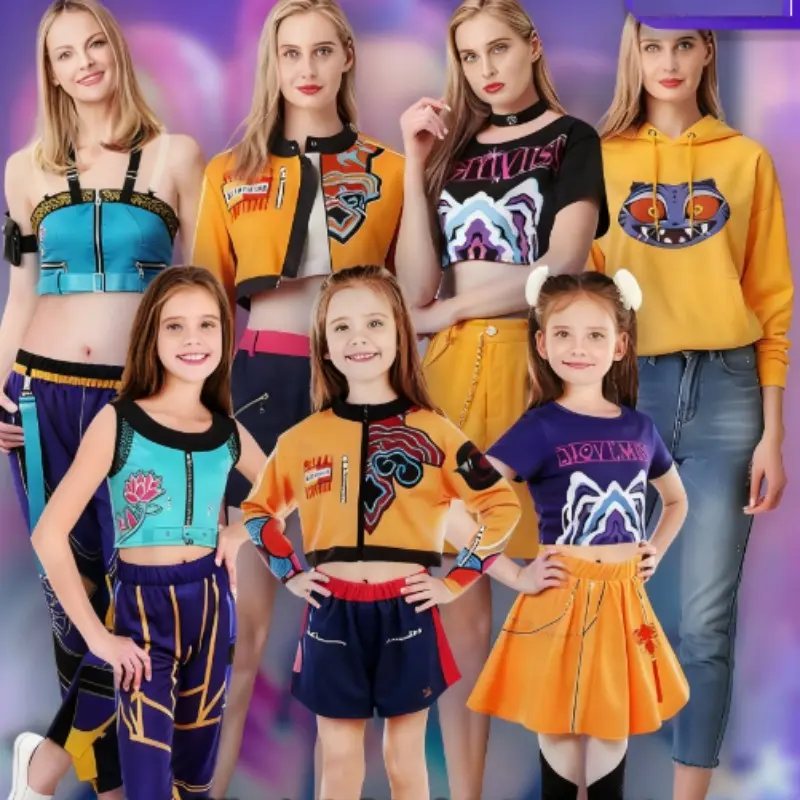 Halloween K-Pop Witch Hunter Set, Comfortable Three-Piece Kids Costume, Perfect for Halloween Parties, Cartoon Design, Party Gift