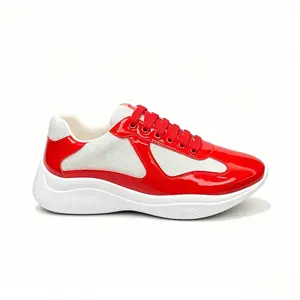 2026 latest model, red and gray trendy shoelaces, breathable casual fashion sports men's shoes, birthday gift for someone