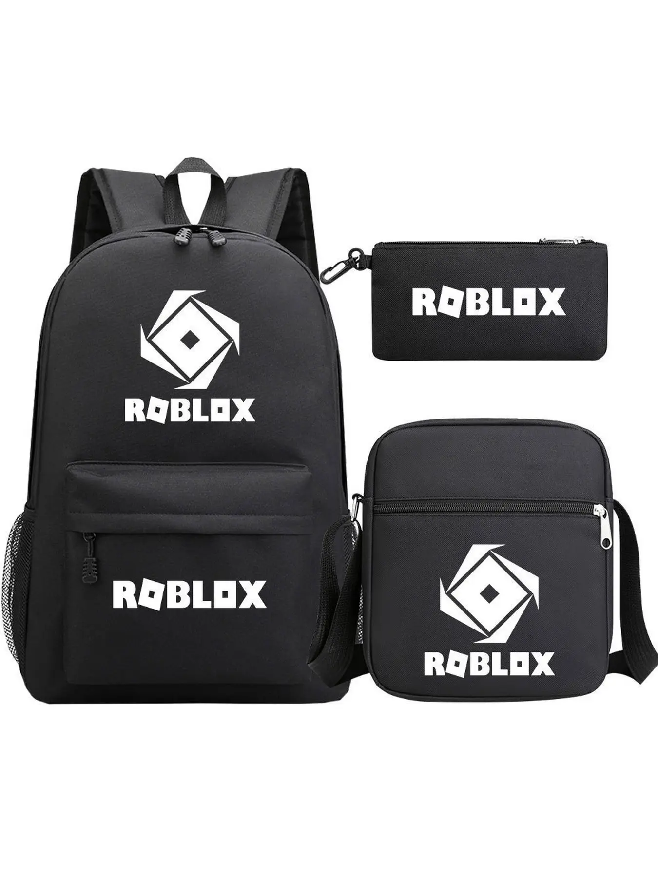 Three piece backpack set, large capacity backpack+crossbody bag+pencil case, essential for student party games, peripherals