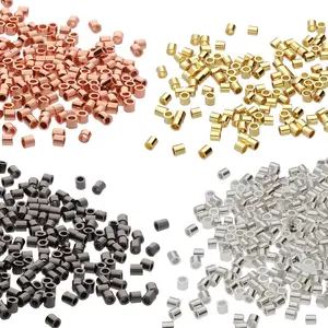 Magical Tube Crimp Beads, 2 x 2mm,  Colors, 500 count, Uniform Cylindrical Shape, No  Edges, Designed to Secure  Ends of  Stringing Wires and Cables