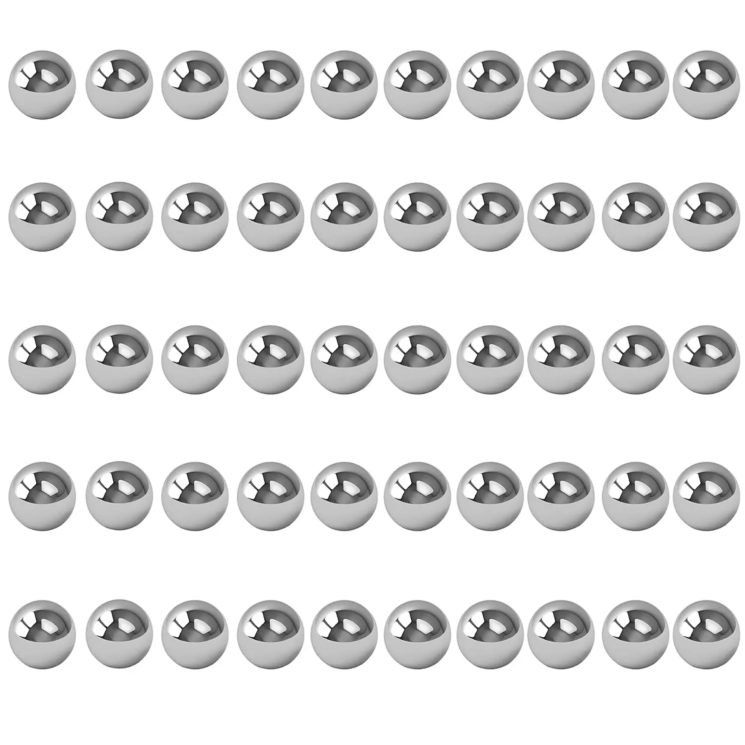 Hardened Chrome Solid Steel Bearing Balls, 100-Count, 3/8" (9.525mm) Diameter