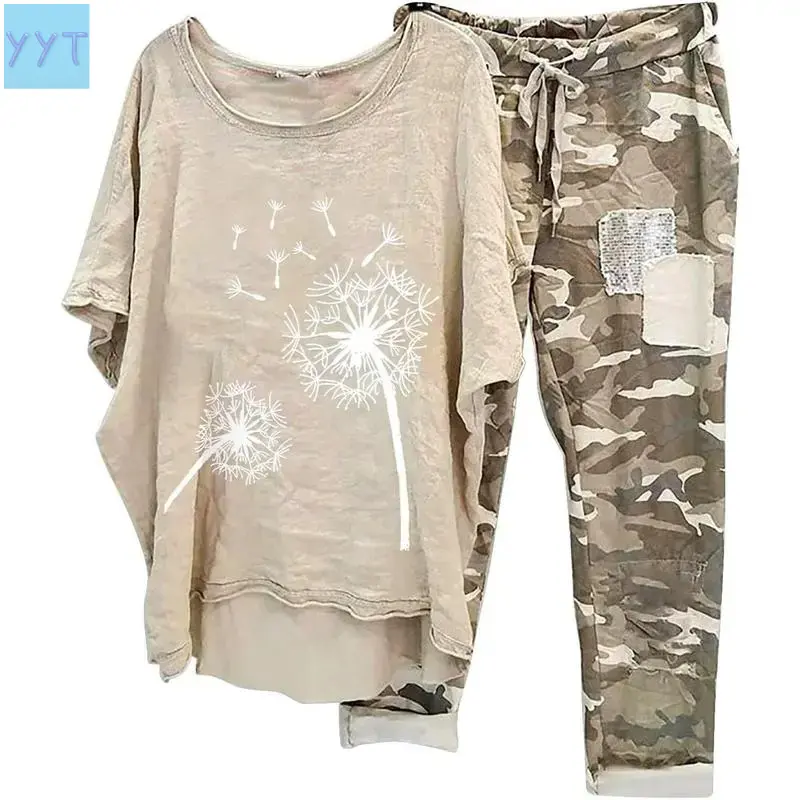 Women's YYT1 2-Piece Linen Blend Loose Set Outfit - Sleeveless Top, Breathable Wide Leg Trousers, Solid Casual Athleisure Clothes for Gym, Travel