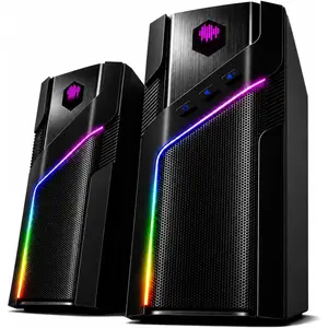 W-206RE RGB Gaming Speakers for PC,  & USB Desktop Speakers for Gaming PC and ,  Control Stereo  Speakers with 21 LED Light Modes