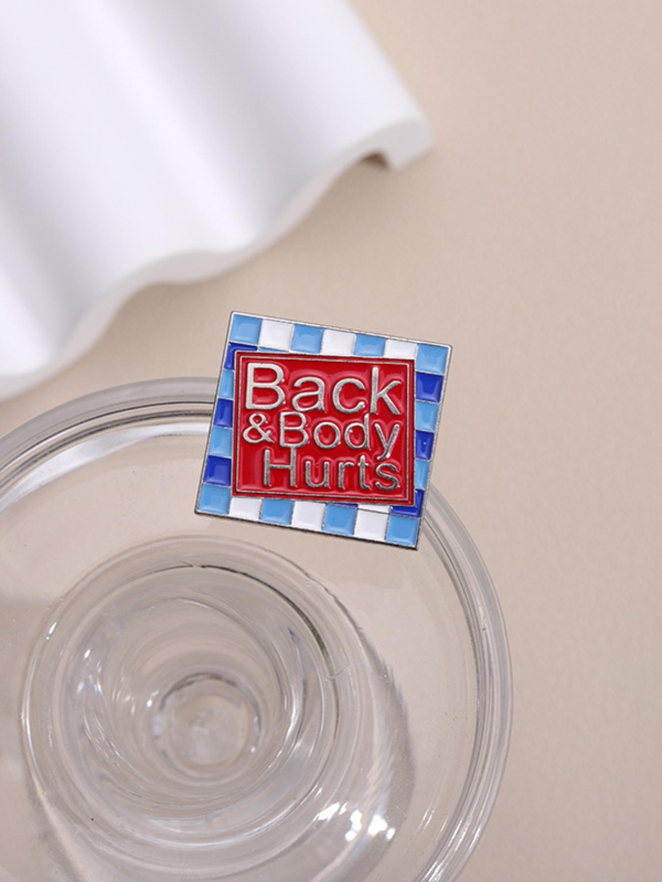 Letter Hurts Design Brooch, Fashion Plaid Pattern Alloy Badge for Daily Clothing Decor, Enamel Pin Suitable for Backpacks, Jeans, Scarves, Hats Decoration Fixed Buckle, Casual Alloy Accessory for Men & Women, Mother's Day Gift