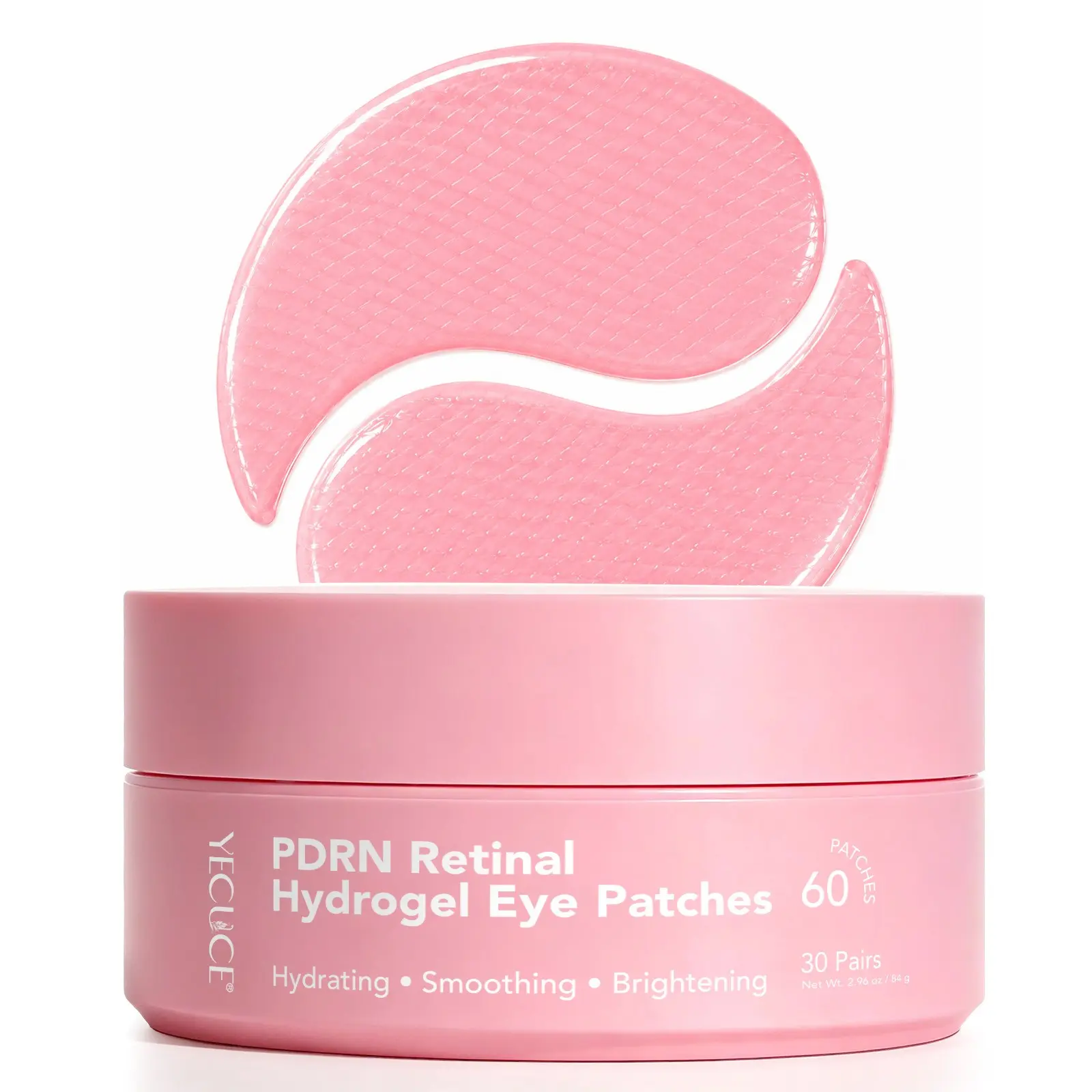 YECUCE 60-Piece PDRN Bottled Eye Patches, Salmon Extract, Moisturizing, Soothing and Hydrating, Eye Area Care Masks, Suitable for All Skin Types