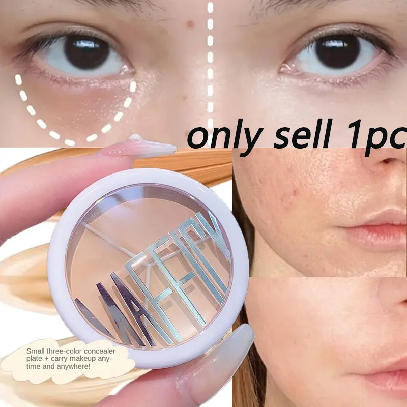 Tri-Color Concealer, Corrector Concealer, Multi-Shade Match, Corrects Redness & Dullness, Non-Oxidizing, Soft Focus Mist, Flawless Finish, Travel On-The-Go