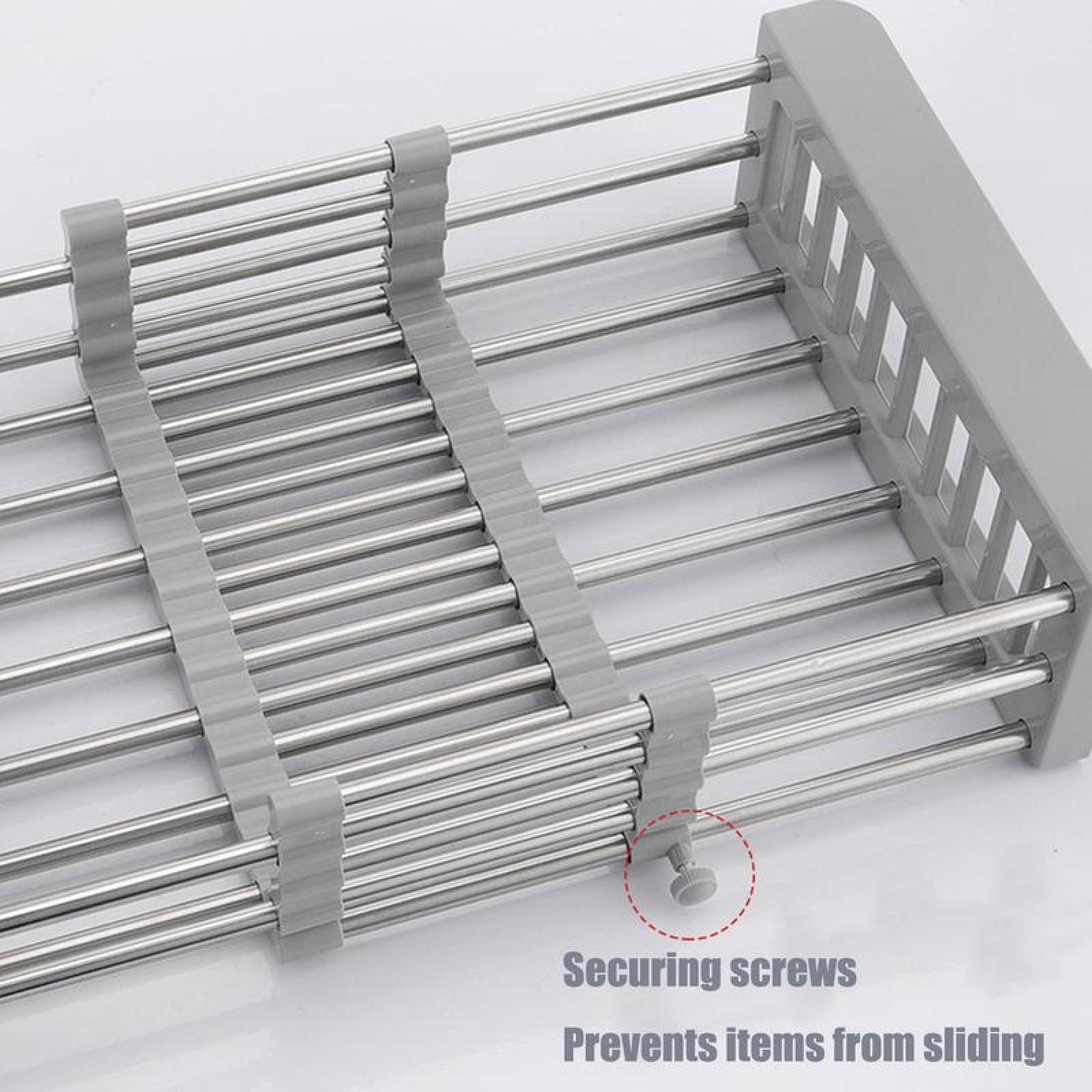 Over The Sink Dish Drying Rack,Retractable Drain Basket with Adjustable Armrest,Stainless Steel Kitchen Drying Rack,Adjustable Multi-function Water Filter Basket for Fruits.