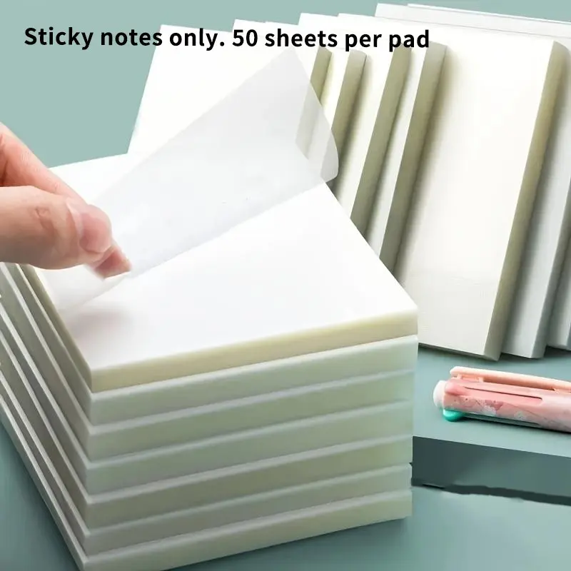 50 Sheets/pack Transparent Sticky Notes, Notepads, Stationery Supplies for School