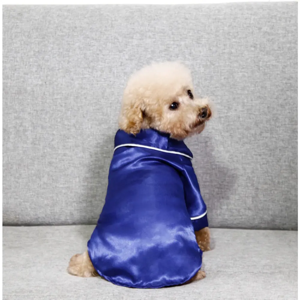 Silky Ice Silk Pet Pajamas - Satin Shirt, Sun Protective Home Wear for Teddy Bulldog, Golden Retriever, Sports & Outdoor Pet Clothing (Size S), Outdoor Sport, Stretch Satin, Pajama Shirt, One-Piece