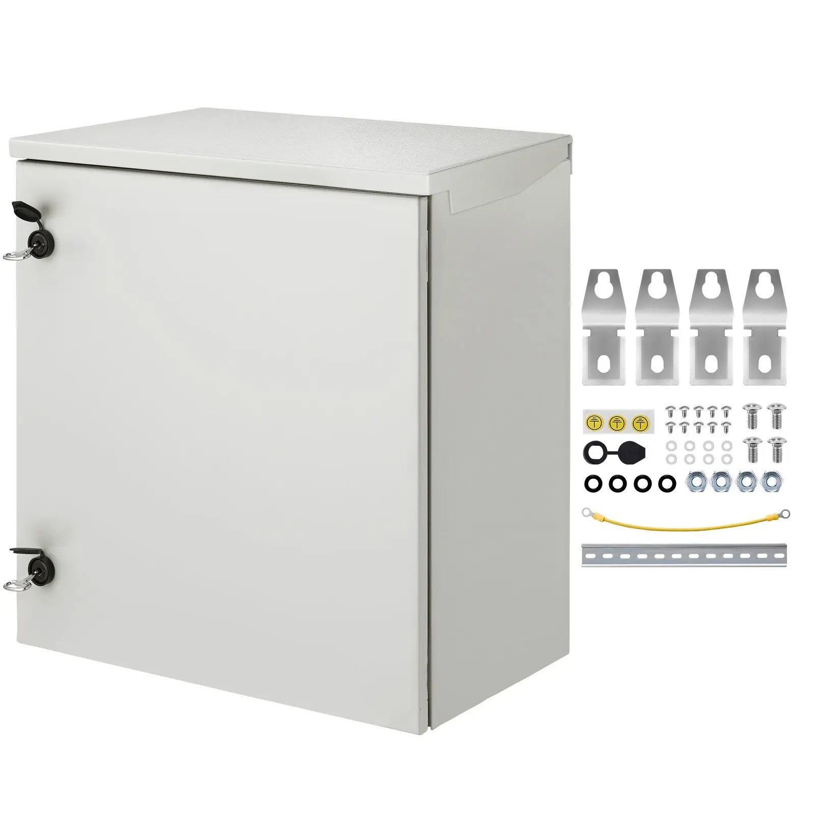 【DealsForYouDays】VEVOR Electrical Enclosure, 24''x 24''x 12'', NEMA 4 Outdoor Enclosure, IP65 Waterproof Dustproof Cold-Rolled Carbon Steel Hinged Junction Box for Outdoor Indoor Use, with Rain