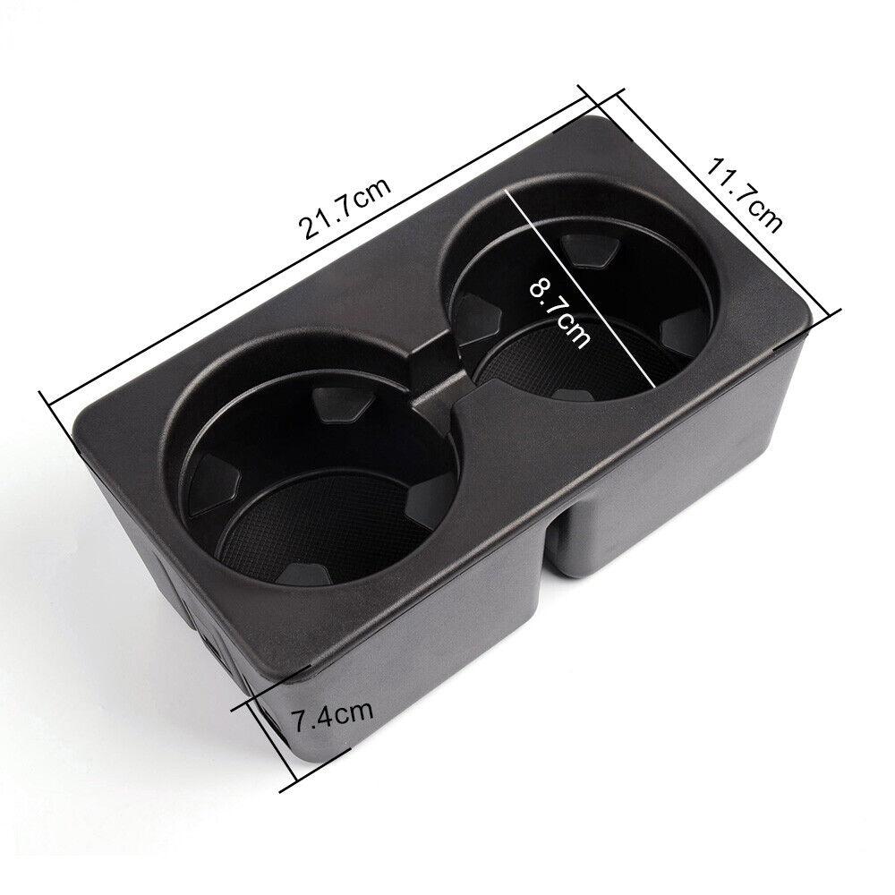 Cup Holder Compatible with 2007-2013 Chevy Silverado Avalanche Sierra 2007-2014 Suburban Tahoe Escalade - Floor Mounted Front Center Console Dual Beverage Drink Insert Automotive Vehicle Interior Truck