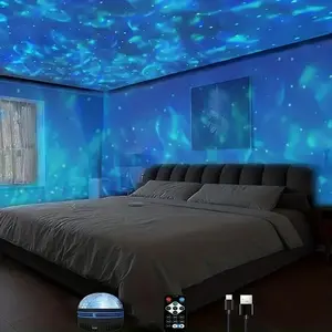 Aurora/Water Ripple/Sky Projector Light, USB plug in use 16 Colors LED Projector Lamp withRemote Control, Northern Lights Ambient Light, RoomDecor, HD Projector Lamp, Home Cinema Projector, LED NebulaProjector
