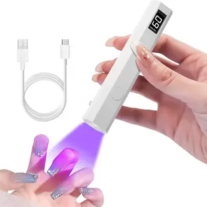 Portable Mini UV LED Nail Lamp, Handheld Gel Nail Dryer with Digital Display, USB Fast Charging Nail Light for Home and Salon, Excellent Gift for Nail Lovers