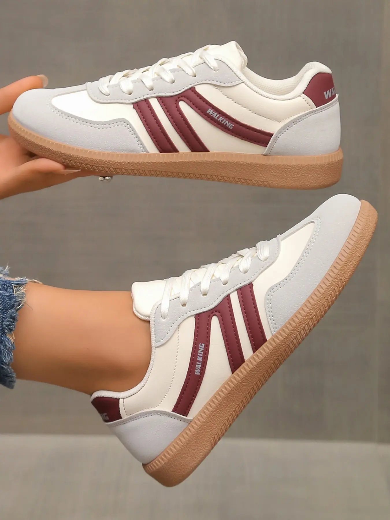 Women's New Couple Casual Shoes, Vintage Classic Sports Sneakers, PU Leather Laces, Soft Comfortable Eva Sole, All Seasons, Fashion Street Style