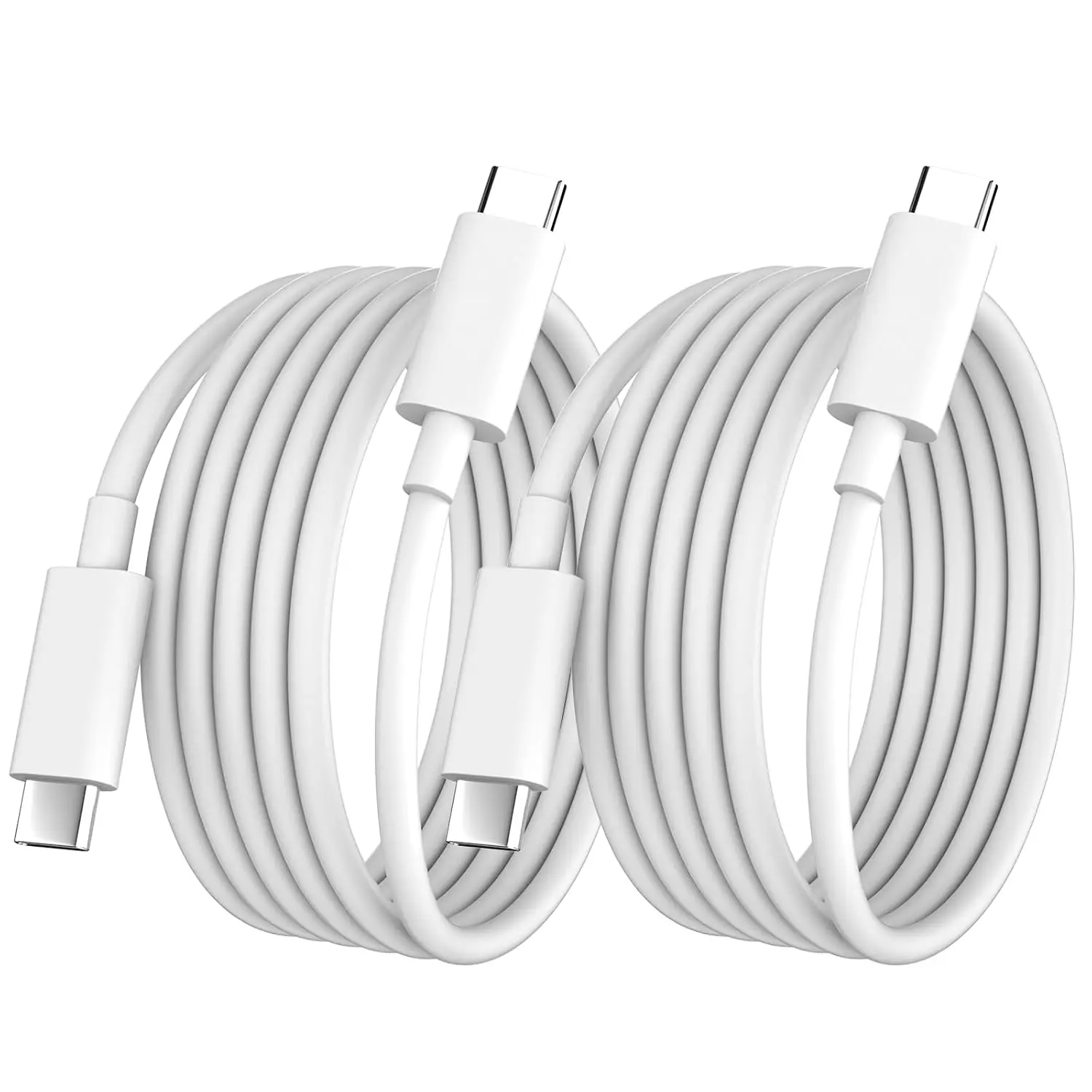 6FT B C to B C Charging Cable 65W TypeC Laptop Charging Cord for HP Spectre Envy/DELL/Chromebook/Thinkpad Yoga/As/Acer,for Samsung/MacBook Pro Laptop Computer Power Cable Replacement,2Pcs,White