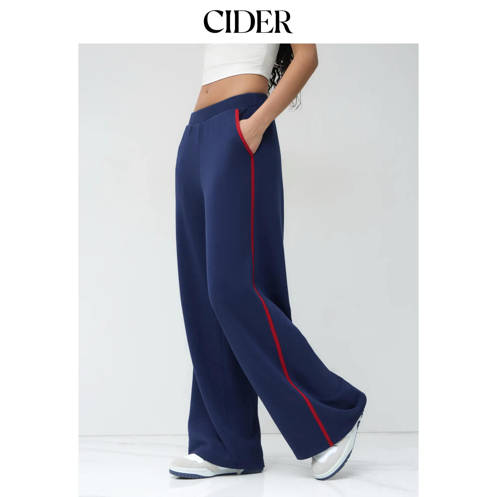 Cider [2 colors, size 2-10] Cotton-blend Mid Rise Side Stripe Straight Leg Sweatpants