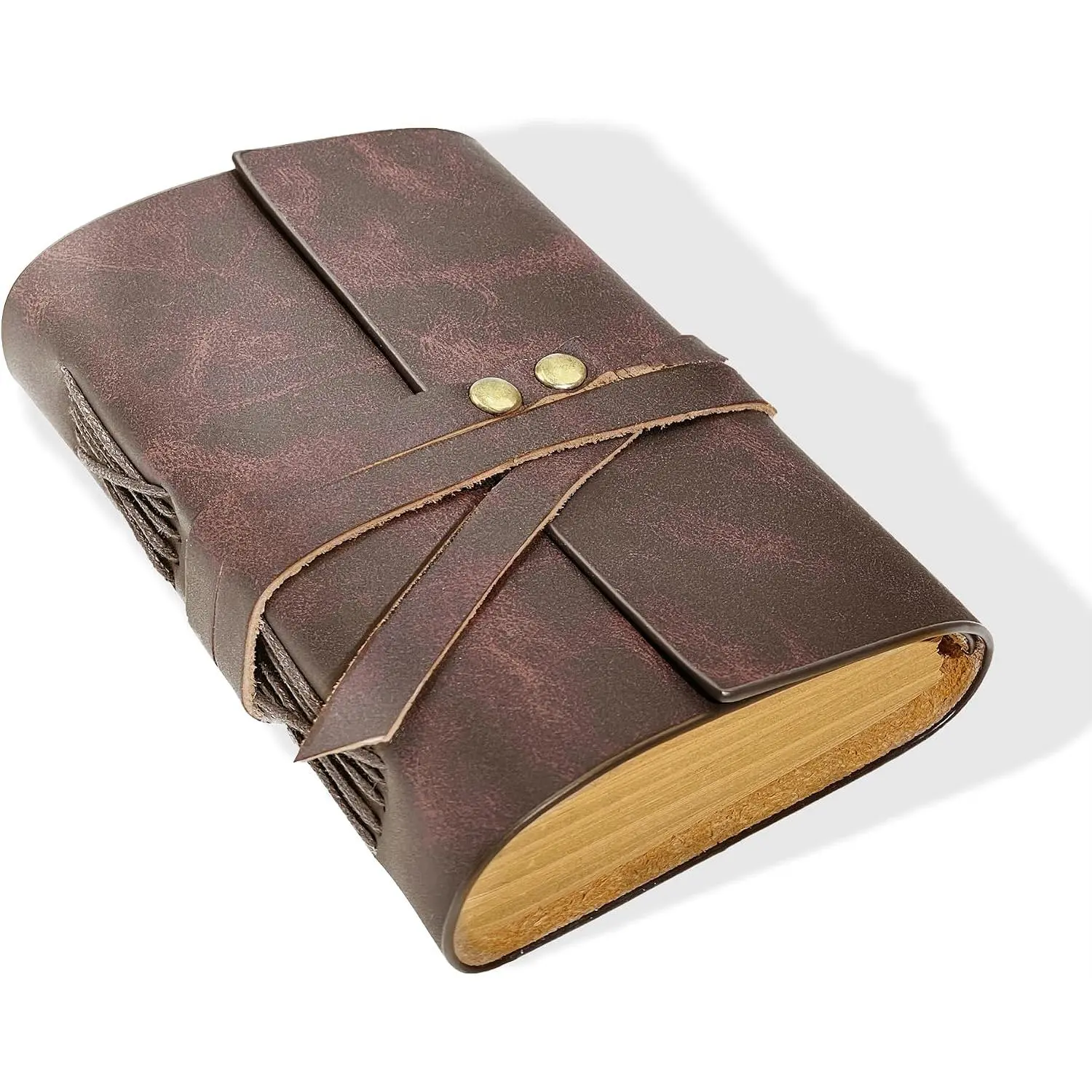 Leather Journal 4"x 6"  Notebook Journal for Men/Women with Giftable BOX - 300 Lined  Pages  Leather Bound Journal for Diary Travelling (Brown)