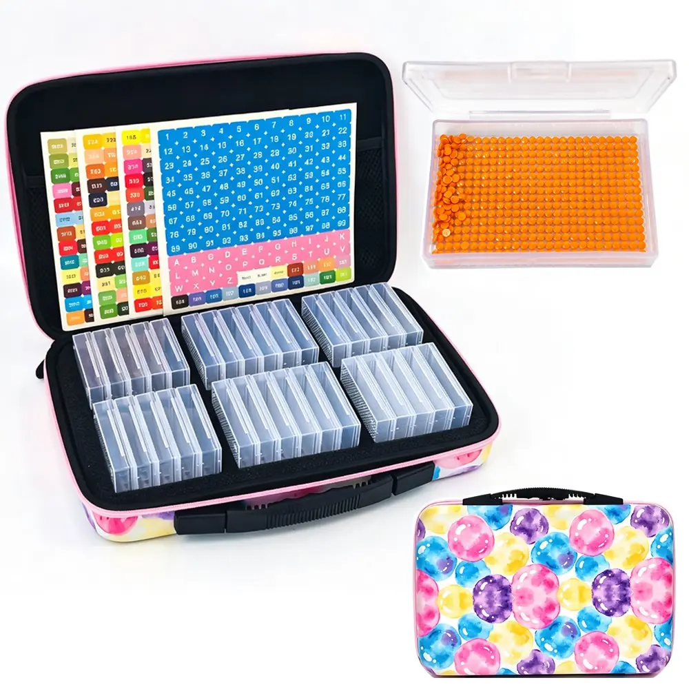 32 Slot Diamond Painting Storage Box, Multiple Styles, Transparent Organizer, Sticker Included, DIY Diamond Painting Tools Accessories, Crafts