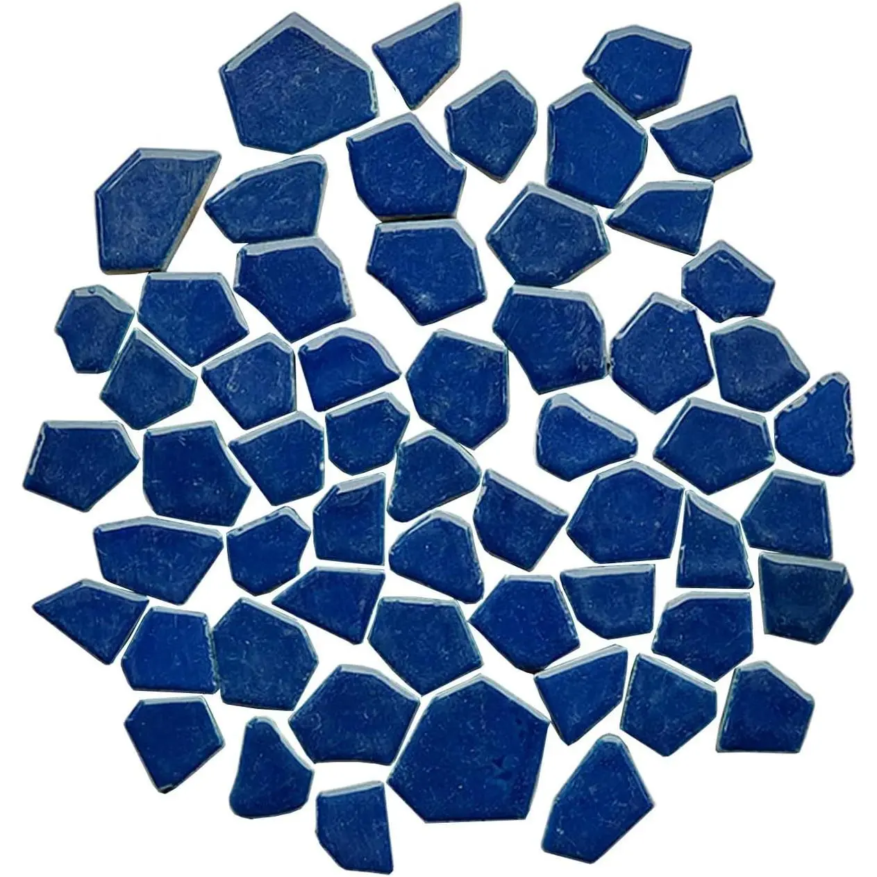 Blue Synthetic Decorative Ceramic Mosaic Tiles, Large Sizes & Shapes, 0.8-1.2inch (0.5cm Equivalent) Crafting Supplies for Bathroom Floor, Flower Pot, 7oz (200g) DIY Mosaic Art Materials, 0.5 Cm, 1 ~ 4 Cm