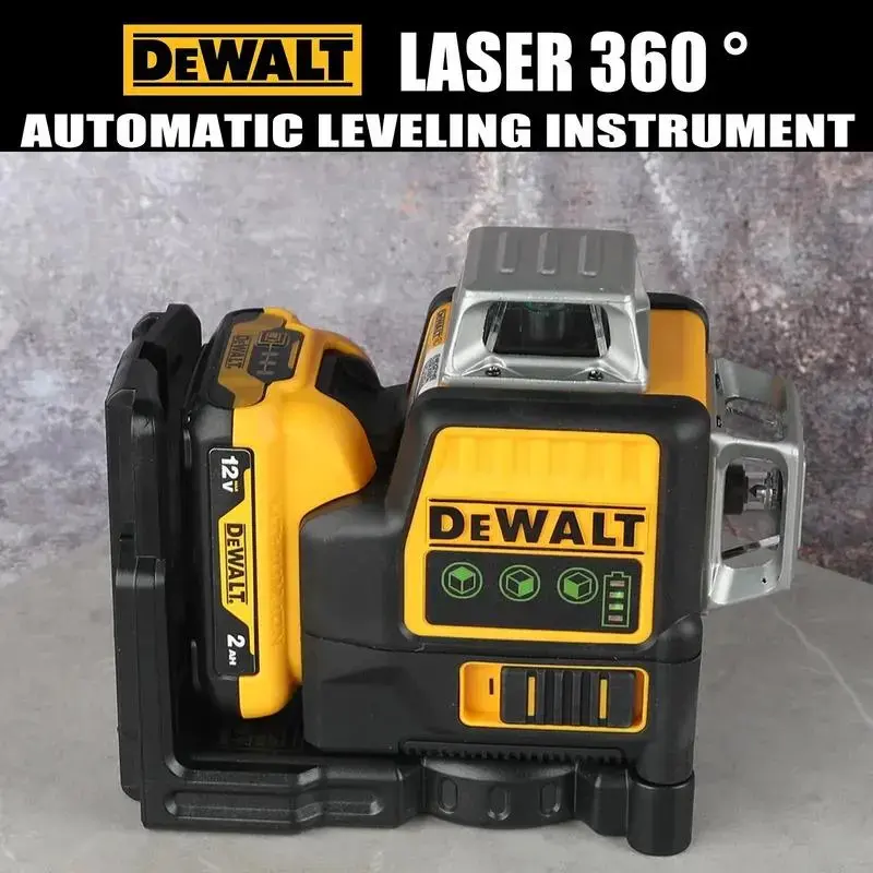 Dewalt DW089LG 3 Sides 360 Degree Vertical 12 Lines Laser Level Green Light 12v Power Professional Grade Tool for Precise Alignment