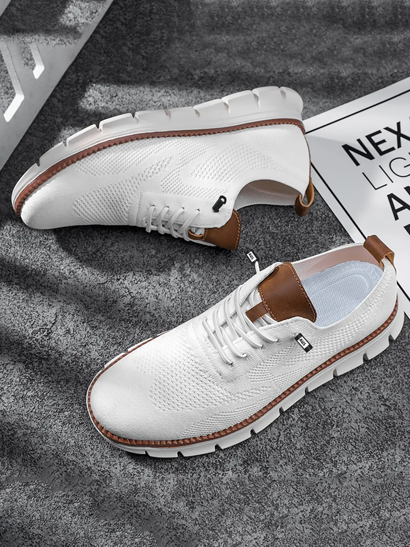Men's Business Casual Lace Up Low Top Fashion Running Sneakers, Breathable Comfortable Sports Running Shoes, Male All-match Round Toe Shoes for Daily Wear