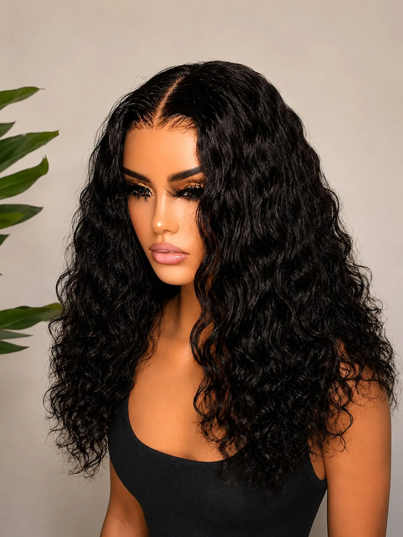 [Ribacee] Short Bob Wavy Wig, No Glue, Instant Wear, Deep Wave, Wet Look, Women's Natural Comfort Lightweight Wig, Adjustable Length, Heat Styling Friendly, Beginner Friendly Wigs, Glueless Bob Wig