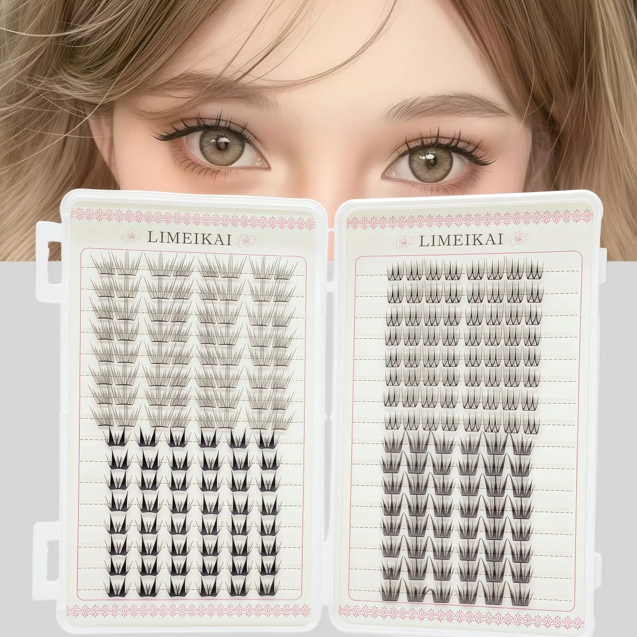 224 Cluster False Eyelashes, Handmade Cat Eye Lashes, Soft & Natural, 3D Eye Makeup, DIY, Travel, Bridal, Wedding