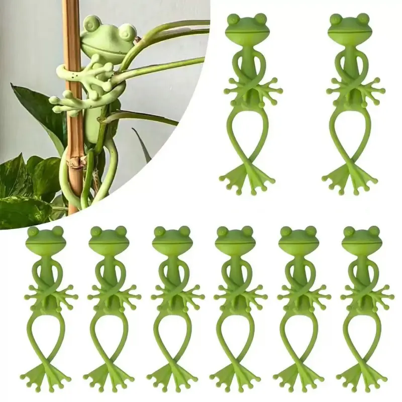 Frog Design Plant Support, 4/8 Counts/set Cute Frog Design Plant Climbing Support, Plant Climbing Frame, Garden Supplies for Indoor Outdoor, Climbing Planting Stand, Plant Stands Outdoor, Gardening Accessories