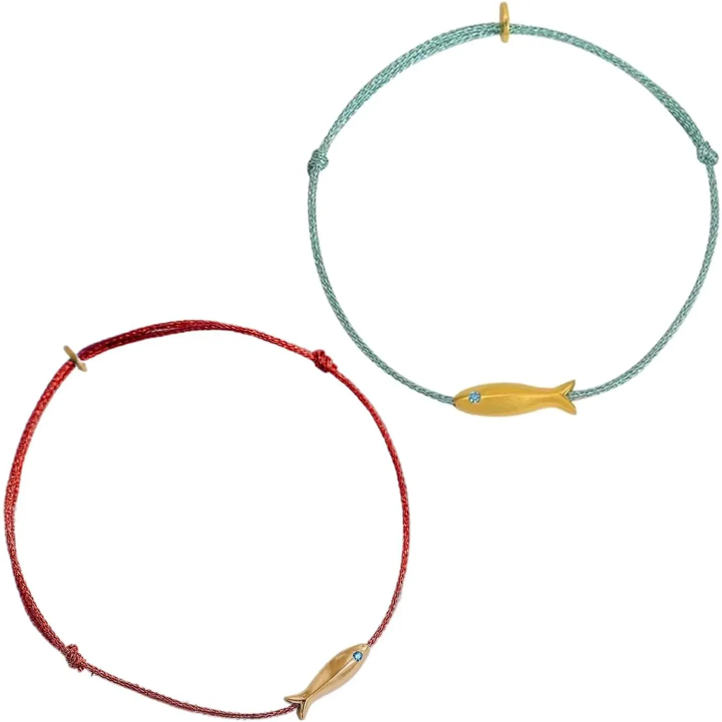 2 Pcs Gold Fish Charm Anklet Simple Braided Leg Foot Chain Redness Blue String Anklet Beach Jewelry Lucky Carp Anklets Fashion Foot Chain