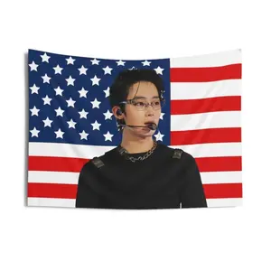 1pc of a Banner Featuring The American Flag for Sunu'S Forehead, a Concert Banner for Enhe, a Flag, a Creative Gift for Engni, Birthday Gifts, And Concert Merchandise, with a Free Installation Kit Included