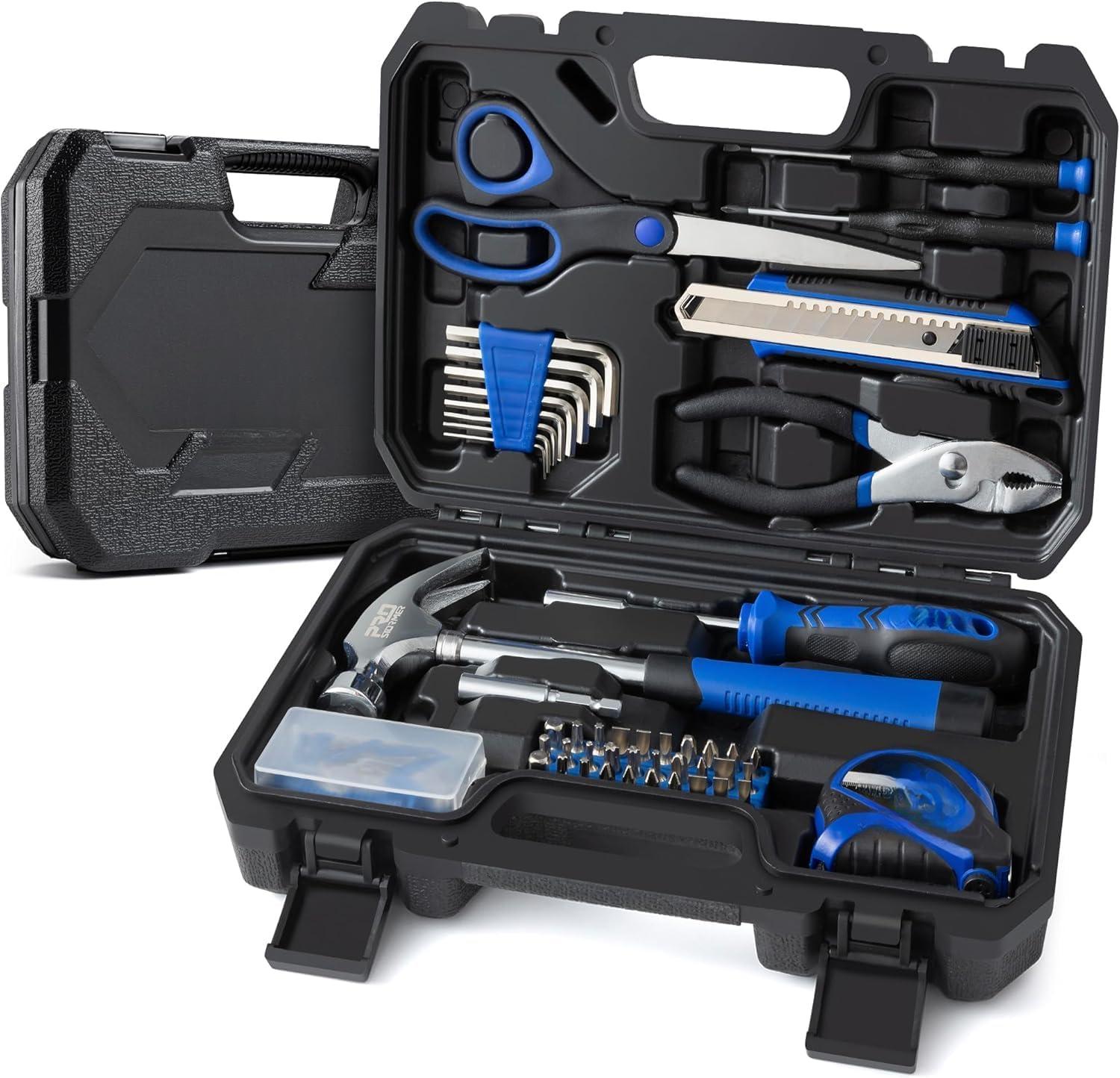 93-Piece Tool Kit, Basic Household Repair Tool Set with Toolbox Storage ...