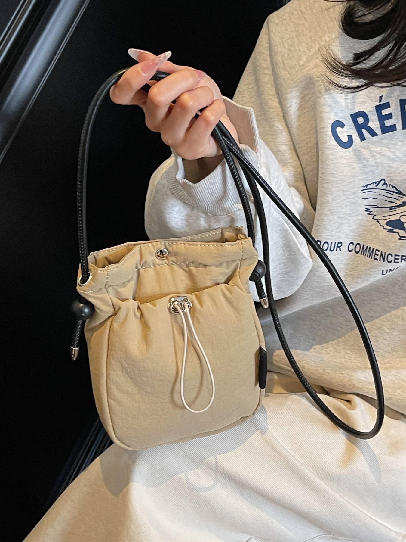 Lightweight Casual Nylon Phone Bag, Mini Backpack for Outdoors, Plain Design, All-Season Fashion Accessory, Versatile and Stylish