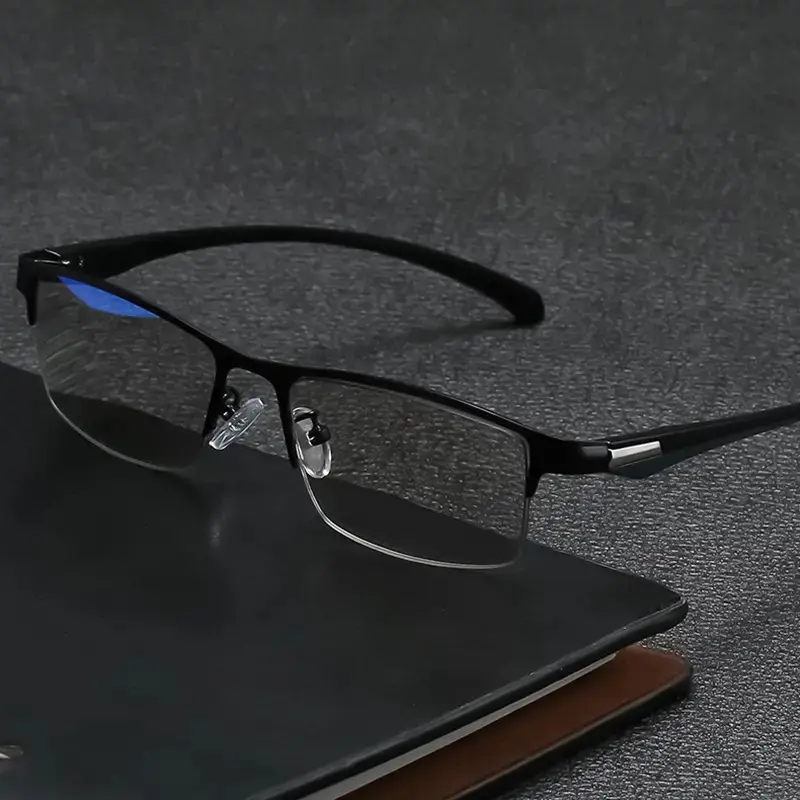 2026 New 3-in-1 Progressive Multi Focus Metal Semi Rim Reading Glasses Classic Stylish Dual Function Available in Three Colors Includes Glasses Case Daily wear summerwins casual eyeglass,Skull,Mask,Windshields Motorcycle Goggles,outdoor,golf,