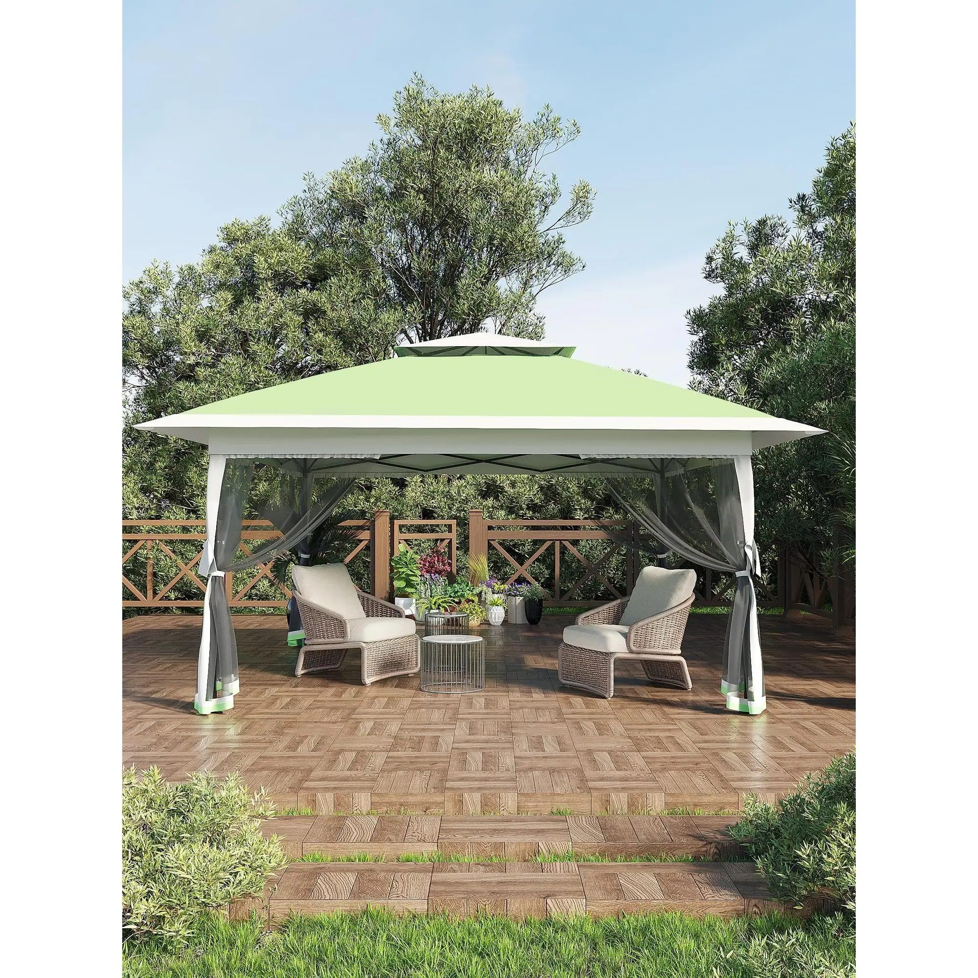 12x12 FT Large Heavy-Duty Pop-Up Outdoor Canopy Tent, Adjustable Height Waterproof Gazebo Shelter with Fast Instant Setup, Ideal for Outdoor Events, Patio Backyard Use