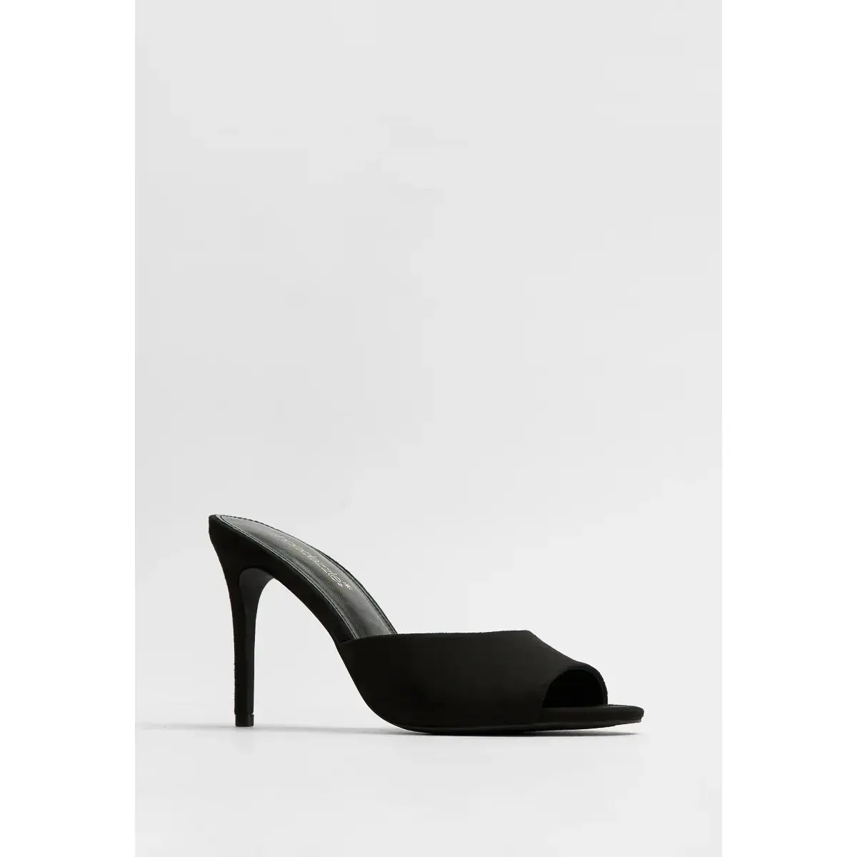 JUST FAB Women's Bold Animal Print Mule Sandals in Faux Leather, Slip-On Square Peep Toe with 3.75-inch Stiletto Heel, Black Sandal, Bold Animal Print Women's Heeled Sandals 【Runs Small, Size Up for a Better Fit】