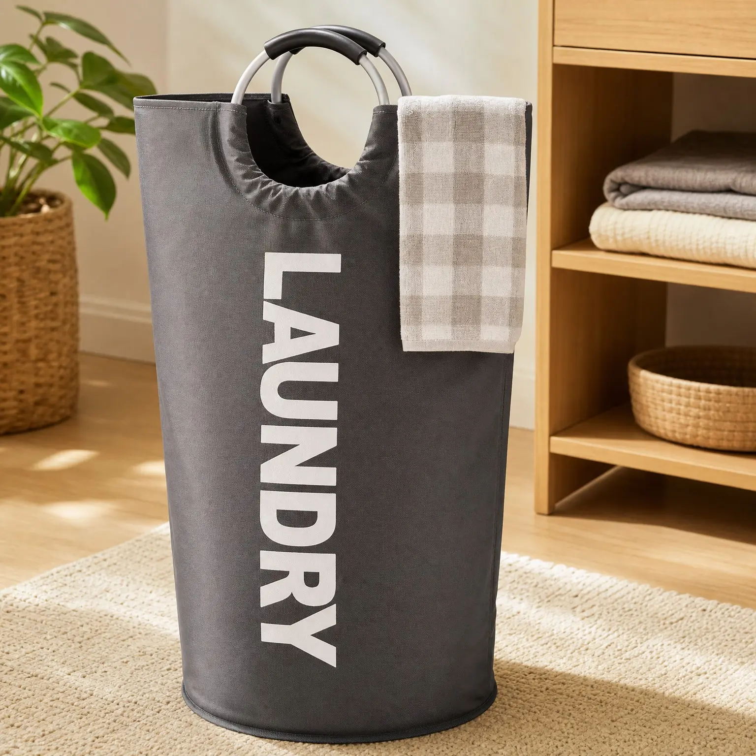 90L Waterproof Collapsible Laundry Basket with Padded Handles, 13 Colors, Easy Storage Laundry HamperGift