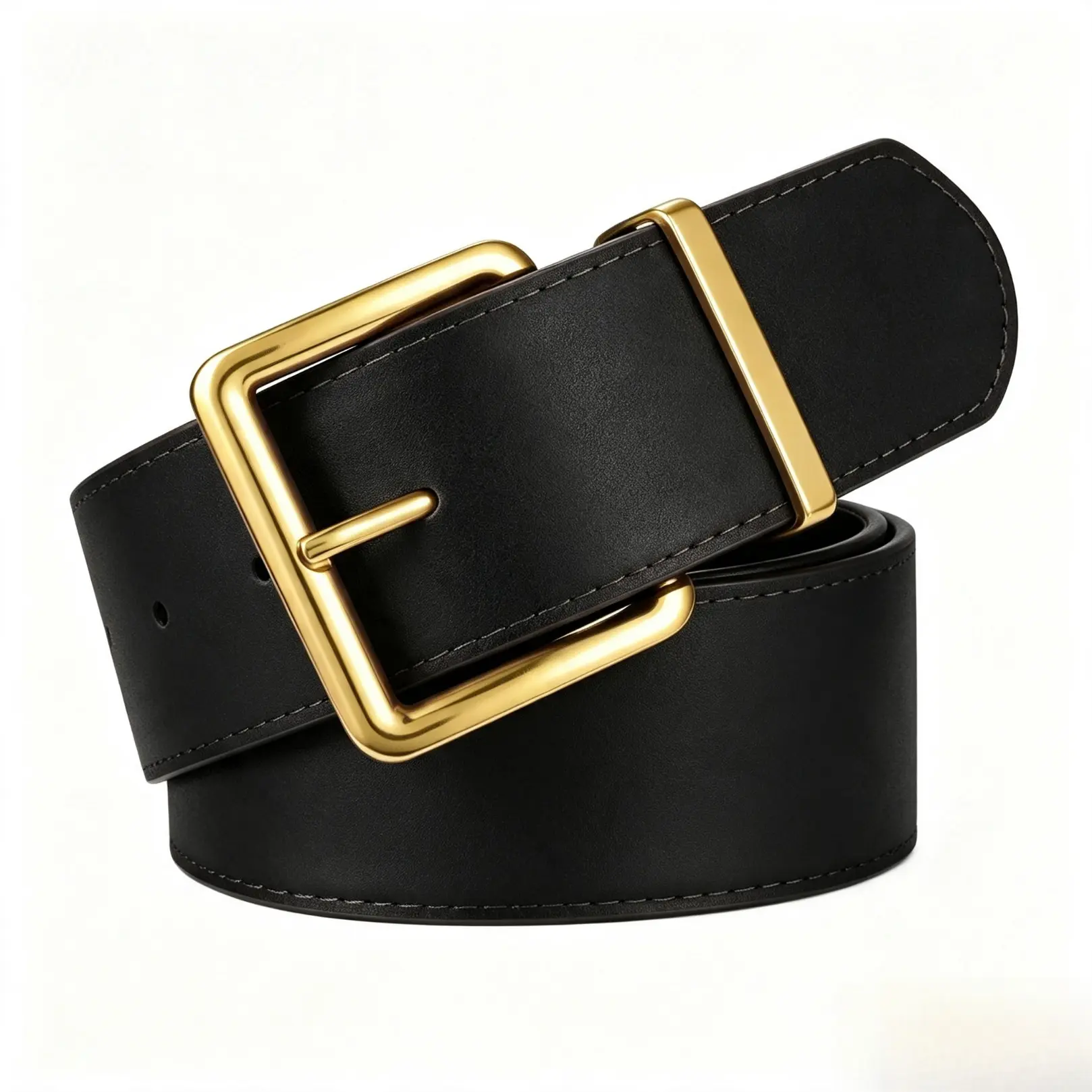 Women's Wide Suede Waist Belt - Square Gold Alloy Buckle, Vintage Chunky, Adjustable Size, Classic Female Wear Accessory for Dresses, Coats