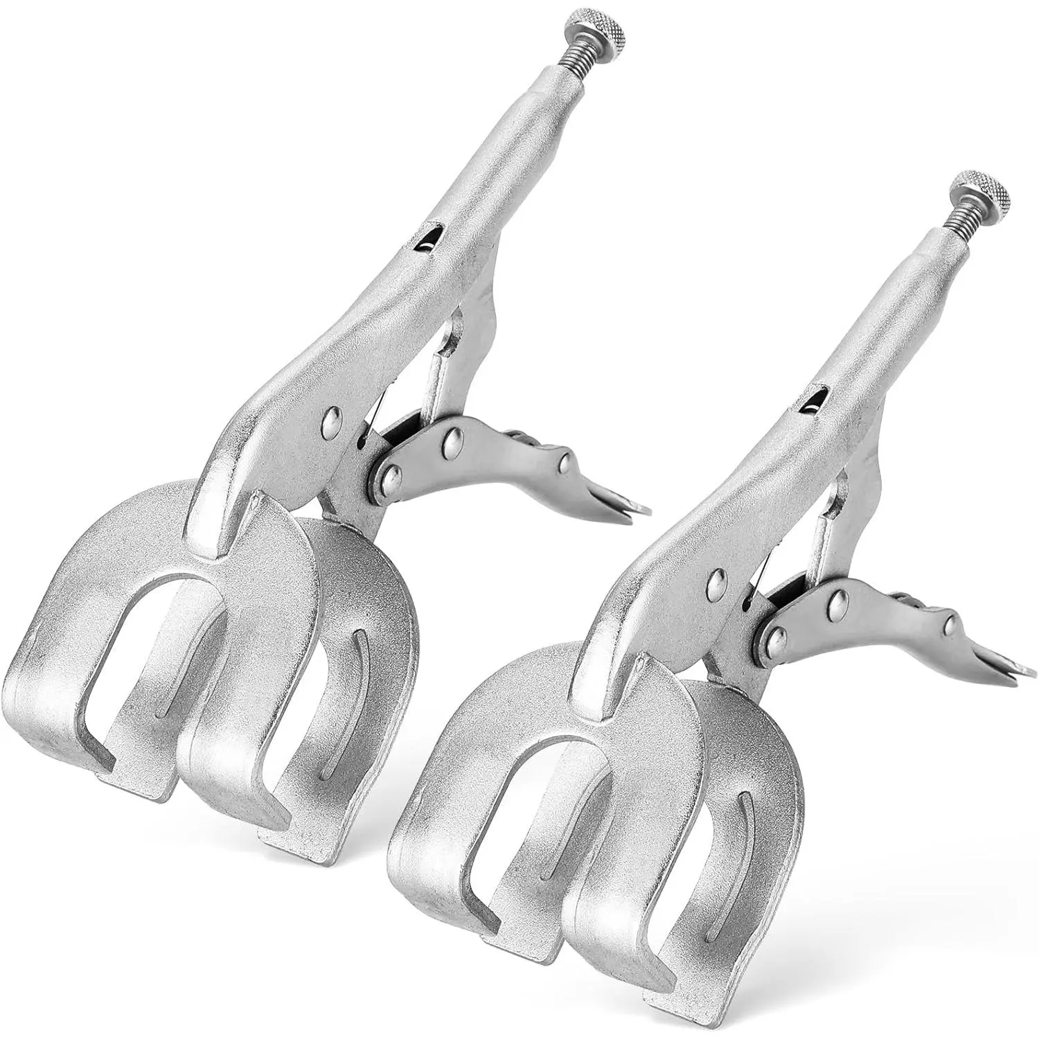 U-Type Welding Clamp with Quick Latch, Heavy-Duty C-Jaw Metal Holding Fixture, Pipe Locking System with Non-Slip Handle, Multi-functional for Welding Work, Woodworking Clamping, Auto Repair, Plate and Pipe Fixing
