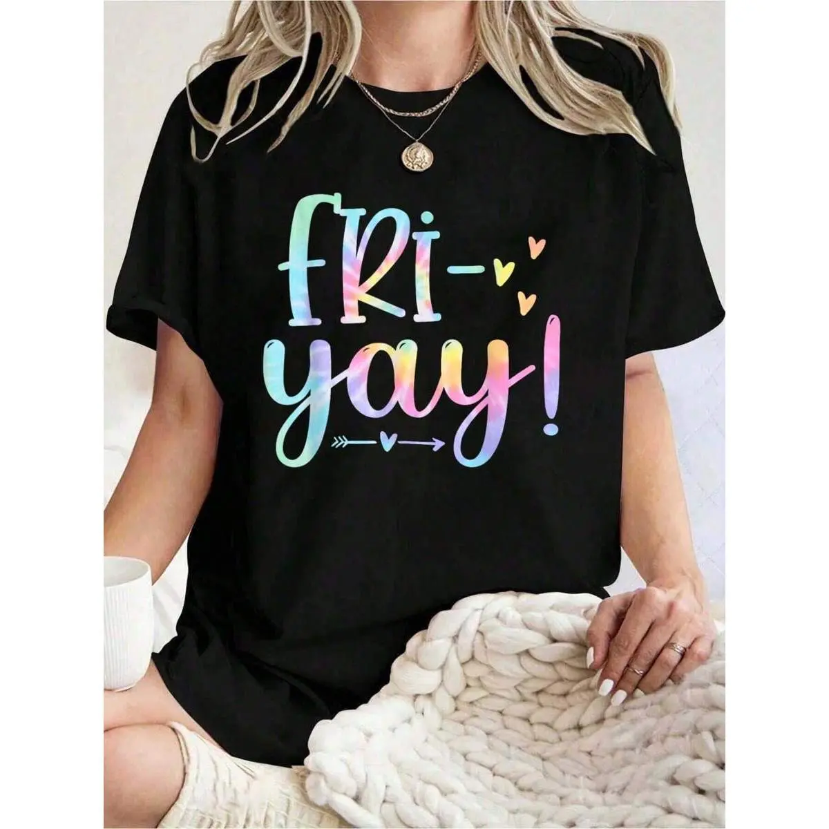 100%  Tie Dye Fri-Yay! Teachers Weekend Day Of The Week Teachers T-Shirt